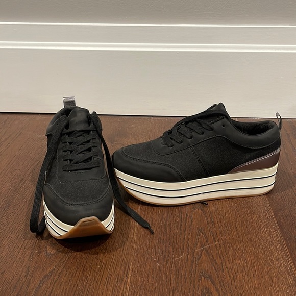 zara platform sneakers black